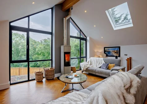 The living area at Hyford Wood, Bideford