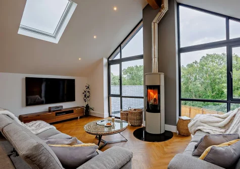The living area at Hyford Wood, Bideford