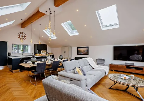 The living area at Hyford Wood, Bideford
