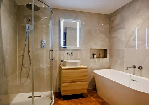 The bathroom at Hyford Wood, Bideford