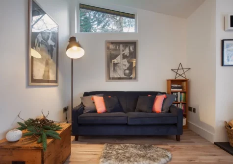 The living room at Hygge House, Shaldon