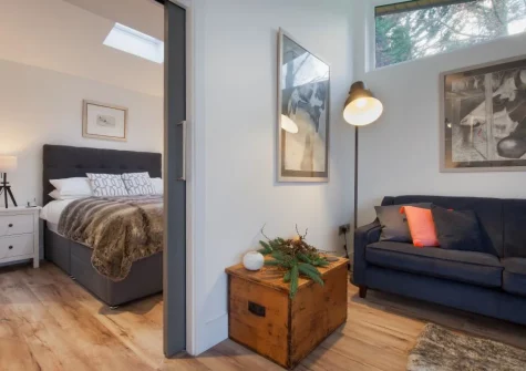 The living room at Hygge House, Shaldon