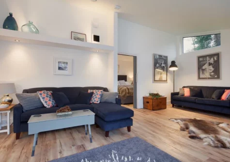 The living room at Hygge House, Shaldon
