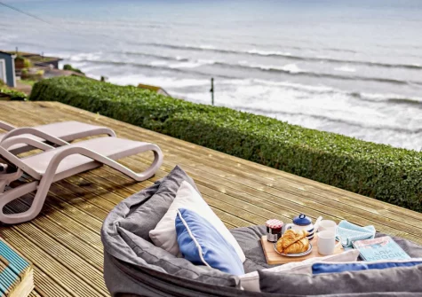 The decked terrace & outdoor sitting area at Infinity, Freathy