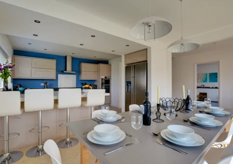 The kitchen & dining area at Innisfree, Constantine Bay