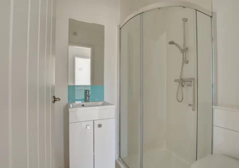 Bedroom #2 en-suite shower room at Innisfree, Constantine Bay