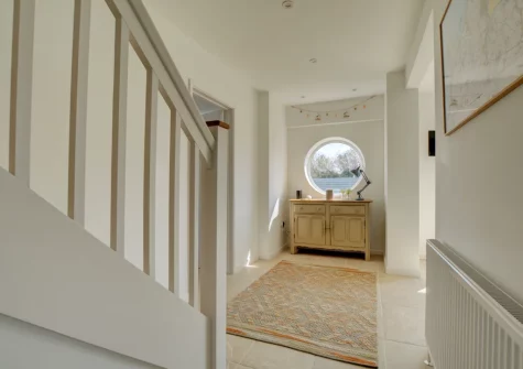 The hallway & stairs up to the first floor at Innisfree, Constantine Bay