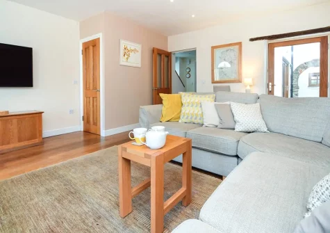 The living room at Instow Bar View, Instow