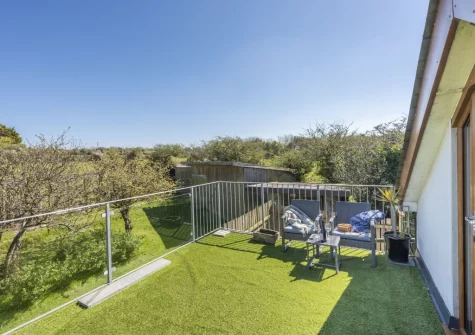The first floor terrace & outdoor sitting area at Ivy Chimney Cottage, Wheal Rose