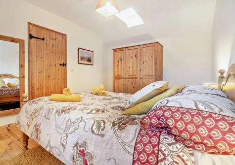 The bedroom at Ivy Cottage at Banns Farm, St Buryan