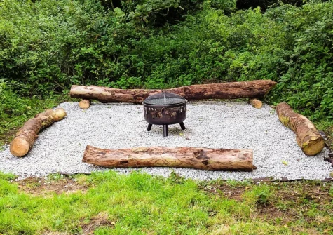 The fire pit area in the orchard provides the perfect place to toast marshmallows and stargaze
