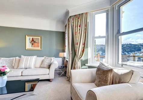 The living area at Ivydene, Looe