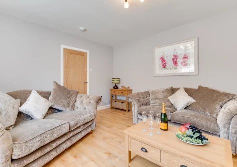 The living room at Jackdaws, Fowey