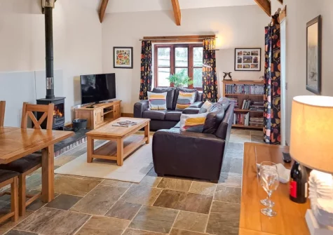 The living area at Jacks Barn, Welcombe