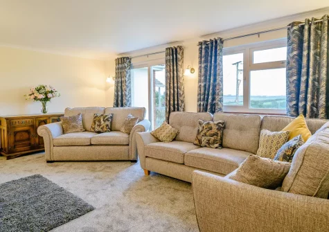 The living room at Jarosa, Langtree