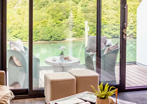 The living area at Jasmine, Looe