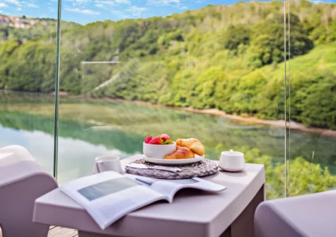 Bedroom #1 balcony & outdoor sitting area at Jasmine, Looe