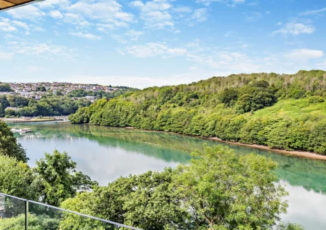 The view from the balcony & outdoor sitting area at Jasmine, Looe