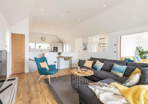 The living room at Jeff's Bay, Westward Ho!
