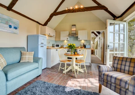 The living, dining area & kitchen at Jingles at Penrose Burden, St Breward
