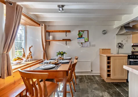 The dining area at Jobes Cottage, Chapel Amble