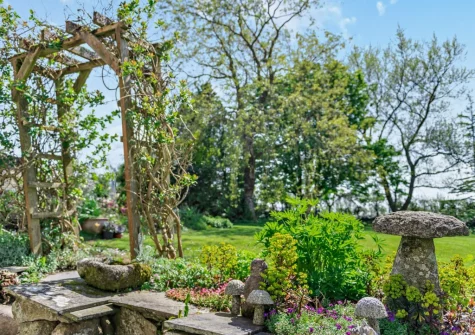 The large enclosed private garden at Jobes Cottage, Chapel Amble