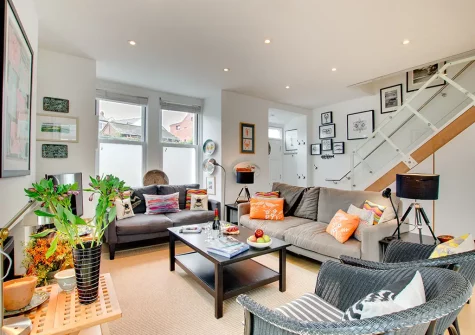 The living area at Joy House, Padstow