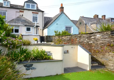 The patio & south-facing garden at Jwala, Padstow