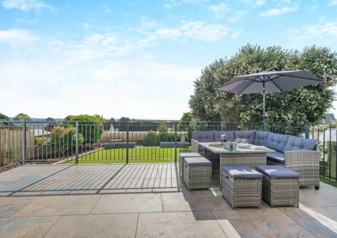 The terrace & alfresco dining area at Kaolin House, St Austell