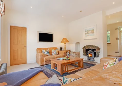 The living room at Karenza, Fowey