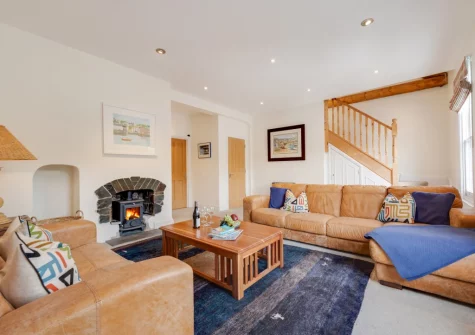 The living room at Karenza, Fowey