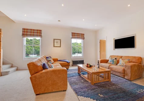 The living room at Karenza, Fowey