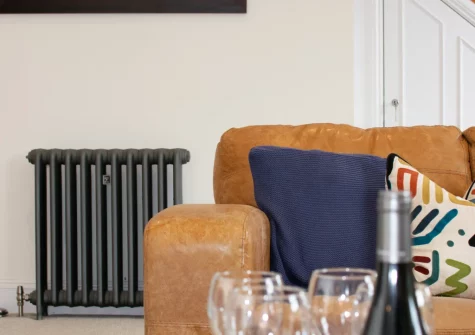 The living room at Karenza, Fowey