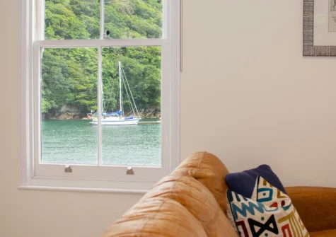 The living room at Karenza, Fowey