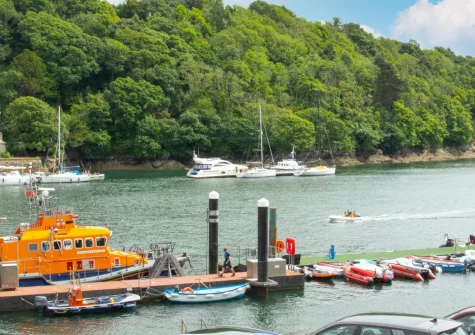 The sweeping river views from the living room at Karenza, Fowey