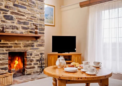The living room at Keepings, Spirewell Farm, Wembury