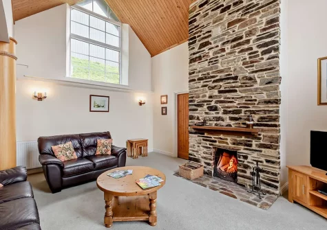 The living room at Keepings, Spirewell Farm, Wembury