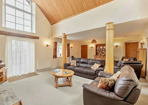The living room at Keepings, Spirewell Farm, Wembury