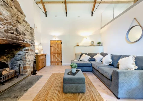 The living room at Kelly Mill Cottage, Lifton