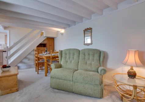 The living & dining area at Kelynack, Porthleven