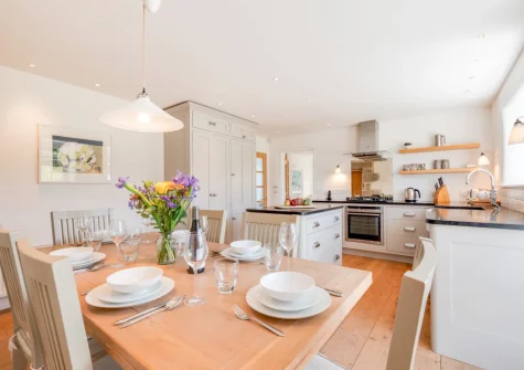 The kitchen & dining area at Kemyel Mill, Lamorna