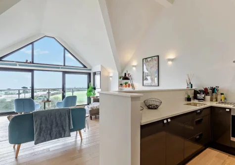 The living area & kitchen at Kennack Heights, Kuggar