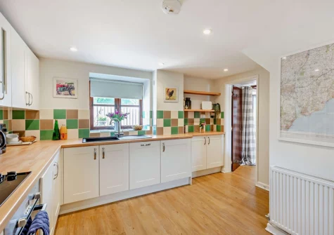 The kitchen at Kenniford Cider Steps, Clyst St George
