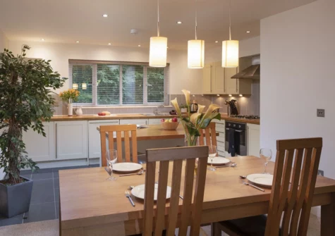 The dining area at Kernow Vista, The Valley, Carnon Downs