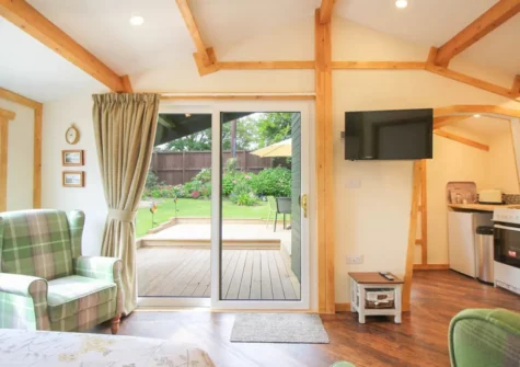 The open-plan living area at Kessenyans Studio, Goonhavern