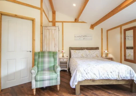 The open-plan sleeping area at Kessenyans Studio, Goonhavern