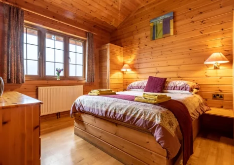 Bedroom #2 at Kestrel Lodge 15 at Clovelly Lakes, Higher Clovelly