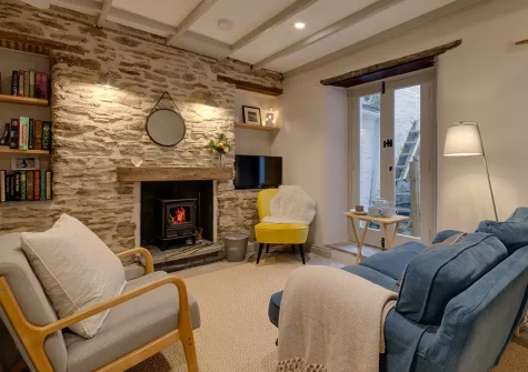 The living room at Killas Cottage, Fowey