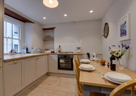 The kitchen & dining area at Killas Cottage, Fowey
