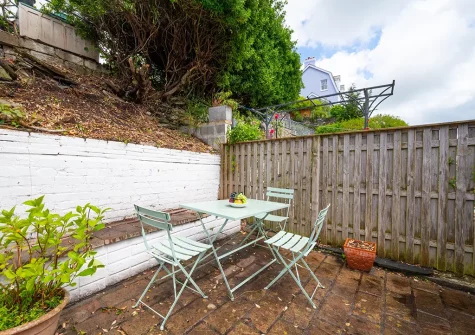 The terrace & outdoor sitting area at Killas Cottage, Fowey